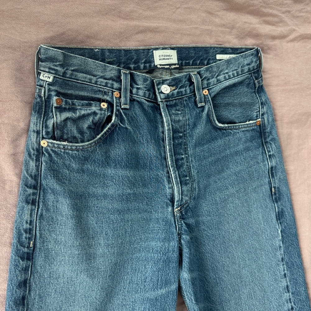 Citizens Of Humanity Wide Leg Blue Denim Jeans - Picture 5 of 13